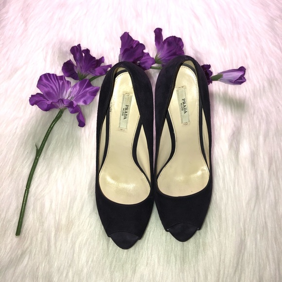 Prada Purple Suede PeepToe Platform Heel,Size-39(9 - Picture 5 of 15